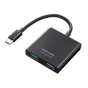 USB3.2/3.1 Gen1 ハブ ドック 5Gbps 3ポート(USB-CからUSB-C×1/USB-A×2) PD95W 急速充電 データ転送 ケーブル一体型 ケーブル長10cm コンパクト 薄型 充電 ブラック USB-3TCP9BK
