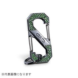 SB185-08 [クリスタル S字カラビナフック シルバー/エメラルド]