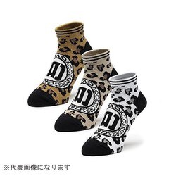 DAD ソックス 3組 豹柄サークルロゴ 25-27 325012-31