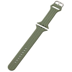 AW-45BDSCBGN [アップルウォッチ バンド Apple Watch Ultra 2/SE 第2世代/Series 10/9/8/7/6/5/4/3/2/1 [49 46 45 44 42mm] シリコン ベルト 耐衝撃 編み込み風 グリーン]