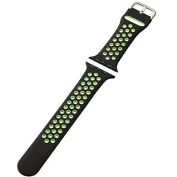AW-45BDSCNBK2 [アップルウォッチ バンド Apple Watch Ultra 2/SE 第2世代/Series 10/9/8/7/6/5/4/3/2/1 [49 46 45 44 42mm] シリコン ベルト 耐衝撃 軽量 スポーツ ブラック×グリーン]