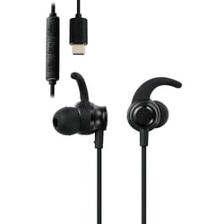 USB Type-Cイヤホン ダイナミック型 耳せんタイプ 1.2m マイク付 通話対応 音量調整 ブラック EHP-DF12CMBK