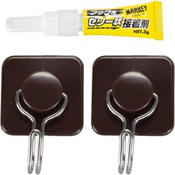 回転スイングフック 接着剤タイプ 2個入 2403