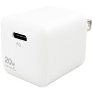 USB急速充電器 SUPER Mini AC CUBE USB PD(パワーデリバリー)対応 20W USB-C×1 折りたたみスイングプラグ採用 ホワイト AKJ-20WPDS WH