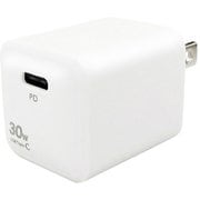 USB急速充電器 SUPER Mini AC CUBE USB PD(パワーデリバリー)対応 30W USB-C×1 GaNチップ搭載 折りたたみスイングプラグ採用 ホワイト AKJ-30WPDS WH