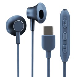 USB Type-Cイヤホン インナーイヤー型 ネイビー LN-TCEP01NV