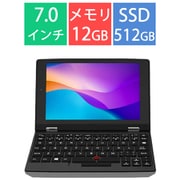 ミニノートパソコン/HandTop/7型/Celeron J4105/メモリ 12GB/SSD 512GB/Windows 11 Pro/シルバー GeeHandTop ハンドトップ
