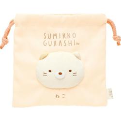 CA50604 すみっコぐらし ふわふわフェイス巾着 「すみっコ大好きシリーズ」 ねこ [キャラクターグッズ]