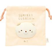 CA50604 すみっコぐらし ふわふわフェイス巾着 「すみっコ大好きシリーズ」 ねこ [キャラクターグッズ]
