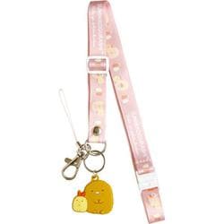 AB21904 すみっコぐらし ネックストラップ マスコット付 とんかつ＆えびふらいのしっぽ [キャラクターグッズ]