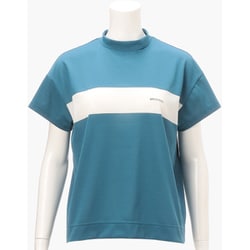 BRG241W42 BLUE 00M [レディース WS PANEL MESH MOCK NECK RELAXED FIT]