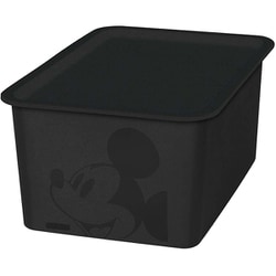 ミッキーマウス スクエア BOX 蓋付き 収納 ハーフ エコ ブラック 19×27×12cm 日本製