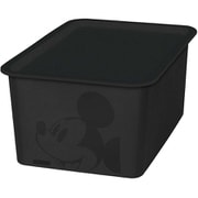 ミッキーマウス スクエア BOX 蓋付き 収納 ハーフ エコ ブラック 19×27×12cm 日本製