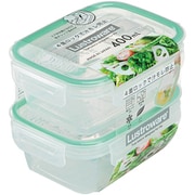 A-2160 GM [スマートフラップ＆ロックス 保存容器 角型 S 2個 レンジ対応 食洗機対応 400ml グリーンミント 日本製]