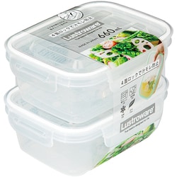スマートフラップ＆ロックス 保存容器 角型 M 2個 レンジ対応 食洗機対応 660ml ホワイト日本製 A-2161 WH