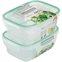 スマートフラップ＆ロックス 保存容器 角型 M 2個 レンジ対応 食洗機対応 660ml グリーンミント 日本製 A-2161 GM
