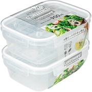 A-2162 WH [スマートフラップ＆ロックス 保存容器 角型 L 2個 レンジ対応 食洗機対応 900ml ホワイト 日本製]