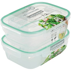 スマートフラップ＆ロックス 保存容器 角型 LL 2個 レンジ対応 食洗機対応 1200ml グリーンミント 日本製 A-2163 GM