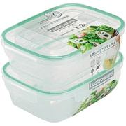 A-2163 GM [スマートフラップ＆ロックス 保存容器 角型 LL 2個 レンジ対応 食洗機対応 1200ml グリーンミント 日本製]