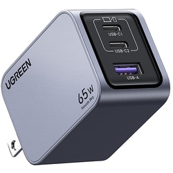 USB急速充電器 Nexode Pro USB PD（パワーデリバリー）/QC（クイックチャージ）対応 65W USB-C×2/USB-A×1 GaNInfinityチップ搭載 USB-Cケーブル付き 25870 UGR-OT-000008