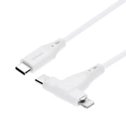 Type-C to Type-C/Lightningケーブル USB2.0規格準拠 PD60W MFi認証 ホワイト 2m OWL-CBSCLC20-WH