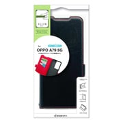 7817OA79BSMBKR [OPPO A79 5G用 ケース カバー 手帳型 薄型 耐衝撃吸収 カード入れ スタンド機能 サイドマグネット BK×RD]