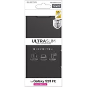 Galaxy S23 FE用 ケース レザー カバー 手帳型 マグネット フラップ 衝撃吸収 ワイヤレス充電可 スタンド機能付 UltraSlim ブラック PM-G236PLFUBK