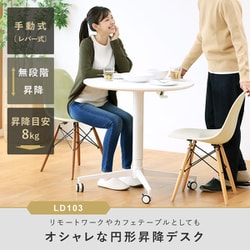 快適ワークの昇降デスク 手動式 LD103 ホワイト/ホワイト TVSOFLD103WHW