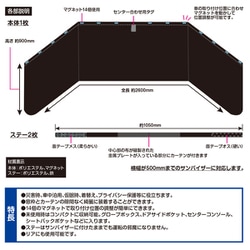 セイワ (SEIWA) 車用 カーテン 楽らくマグネットカーテン 遮光生地 遮光3級 フロント リアIMP036 全幅2.6m 日よけ 磁石貼付