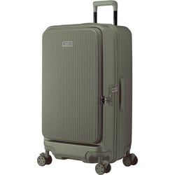 フロントオープン 94L 大容量スーツケース 交換可能な極静音サスペンションキャスター搭載 カクタスグリーン BRO32-BX-CG