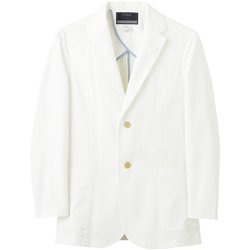 医療・介護 メンズシングルジャケット オフホワイト S 1018SY-1-S