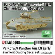 DD35024 1/35 WWII ドイツ Pz.Kpfw.V パンサーG型初期型用 ツィンメリット・コーティング デカールセット （アカデミー用） [プラモデル用品]