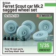 DW35167 1/35 現用 イギリス フェレットMk.2装甲車用 自重変形タイヤセット （エアフィックス用） [プラモデル用パーツ]