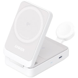 マグネット式ワイヤレス充電器 Anker MagGo Wireless Charging Station （Foldable 3-in-1） Qi2対応 ホワイト B2557N21