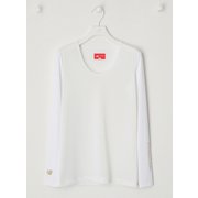 012-4167501-030-0 [メッシュ×ベア天竺 Uネック メッシュ インナー プルオーバー レディース 0サイズ ホワイト]