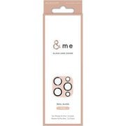 PM-A23CFLLP5PN [iPhone 15 Pro / 15 Pro Max カメラフィルム ガラス 高透明 強化ガラス 表面硬度10H 指紋防止 飛散防止 カメラレンズ保護カバー ＆me ピンク]