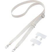 P-STSDH2FIV [スマホ ショルダー ストラップ 43～70cm 長さ調整可 ストラップシート付 平ひも ベルト幅2cm アイボリー]