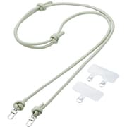 P-STSDH2LR06GN [スマホ ショルダー ストラップ 42～75cm 長さ調整可 ストラップシート付 丸ひも 紐直径6mm ＆me グリーン]