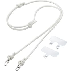 P-STSDH2LR06IV [スマホ ショルダー ストラップ 42～75cm 長さ調整可 ストラップシート付 丸ひも 紐直径6mm ＆me アイボリー]