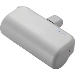 モバイルバッテリー 5000mAh 小型 最大15W 入力（ Type-C ×1） 入出力コネクター内蔵（ Type-C ×1） 直挿し PSE取得 充電器 ダークグレー DE-C43L-5000DGY