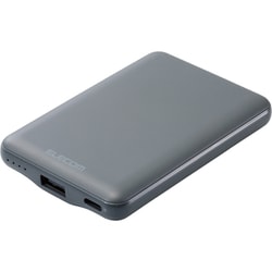 モバイルバッテリー 5000mAh 軽量 小型 最大15W 入出力（ USB Type-C ×1） 出力（ USB-A ×1） PSE適合 C-Aケーブル付属 充電器 ダークグレー DE-C45-5000DGY