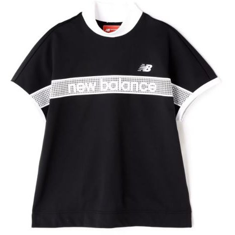 new balance ニューバランス012-4166512-010-1 [ゴルフシャツ レディース 接触冷感 フレンチスリーブ モックネック プルオーバー 1サイズ ブラック]Ω