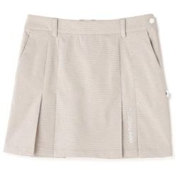 012-4134501-040-2 [ゴルフスカート レディース 千鳥格子 ボックスプリーツ スカート 2サイズ ベージュ]