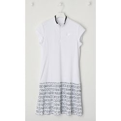 012-4124503-030-1 [ゴルフウェア レディース ピクセルロゴ 半袖 ハーフジップ ワンピース 1サイズ ホワイト]