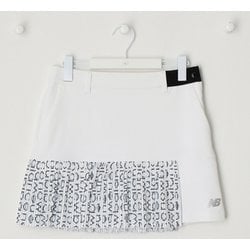 012-4134504-030-1 [ゴルフスカート レディース 接触冷感 UV ピクセルロゴ柄 スカート 1サイズ ホワイト]