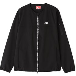 012-4120003-010-5 [ゴルフジャケット メンズ ストレッチ 撥水 フルジップ カラーレス ブルゾン 5サイズ ブラック]