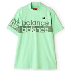 012-4166005-131-4 [ゴルフシャツ メンズ UPF50＋ 接触冷感 半袖 モックネック プルオーバー 4サイズ ライトグリーン]