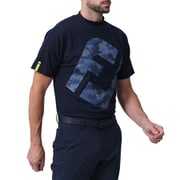 FJ-S24-S08 81814-XL [ビッグFJロゴ半袖モックネックシャツ メンズ XLサイズ ネイビー]