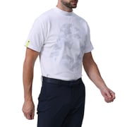 FJ-S24-S08 81815-XL [ビッグFJロゴ半袖モックネックシャツ メンズ XLサイズ ホワイト]