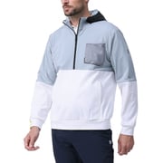FJ-S24-M02 81836-XL [ハイブリッド長袖ハーフジップフーディー メンズ XLサイズ ライトグレー/ホワイト]